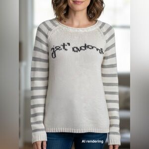 MOTH x Anthropologie Ivory & Gray Je t’adore Sweater French Paris | XS